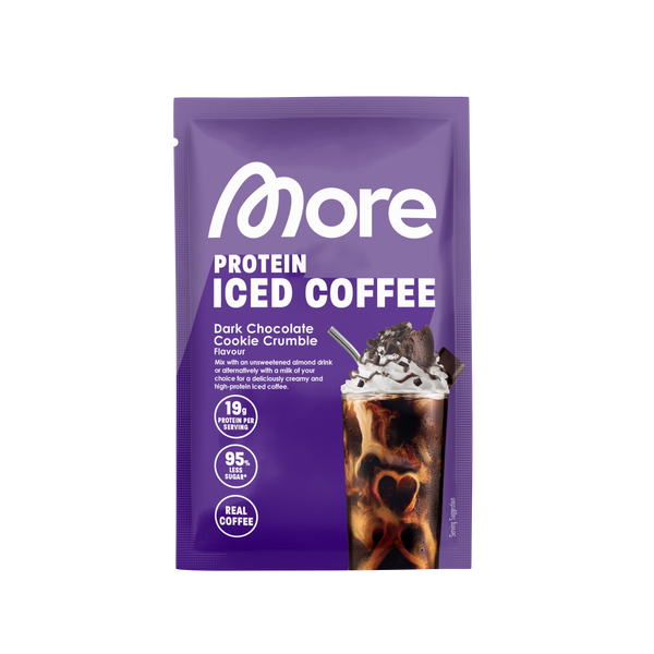 Protein Iced Coffee · Dark Chocolate Cookie Crumble